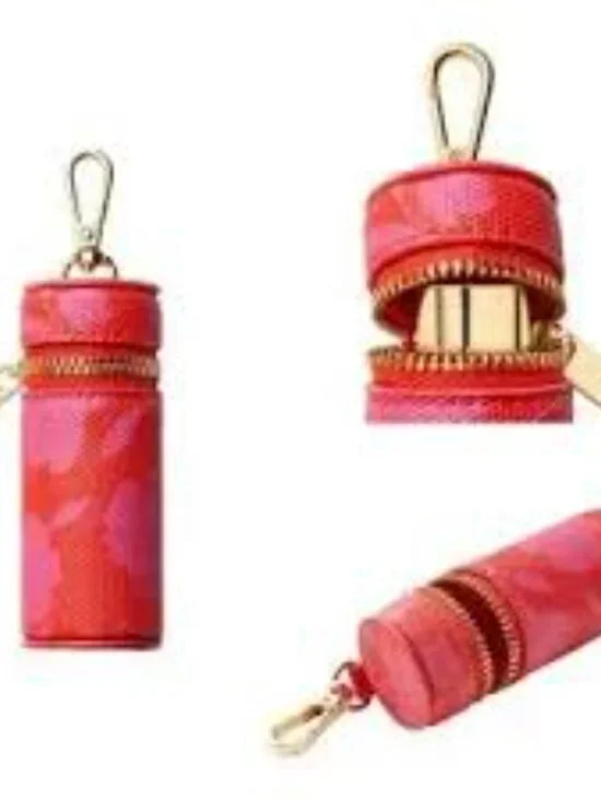 NWT KATE STAPE LIPSTICK HOLDER/BAG CHARM RED AND PINK - Picture 2 of 6